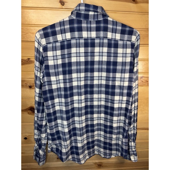 Ralph Lauren Classic Fit Flannel Shirt Men's Small Plaid Blue Pony Button Down - Picture 3 of 7